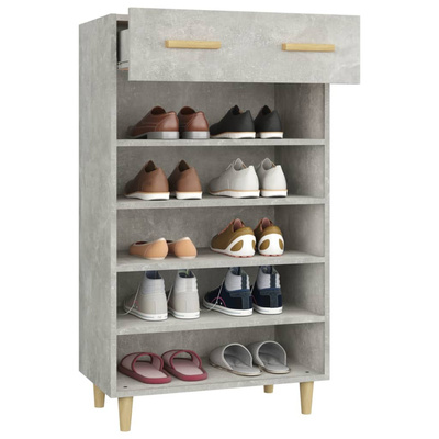 Szafka na buty, szarość betonu, 60x35x105 cm
