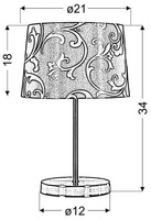 Lampka stołowa niebieska/chrom Arosa 41-55873