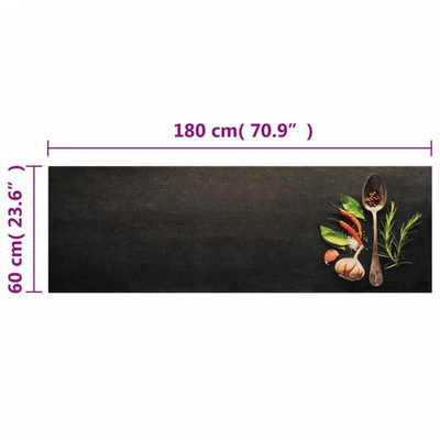 vidaXL Dywanik kuchenny, wzór w przyprawy, 60x180 cm, aksamit wariant 5