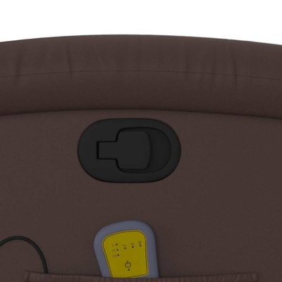 vidaXL Rozkładany fotel masujący, brązowy, obity sztuczną skórą