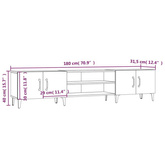 vidaXL Szafka pod TV, przydymiony dąb, 180x31,5x40 cm