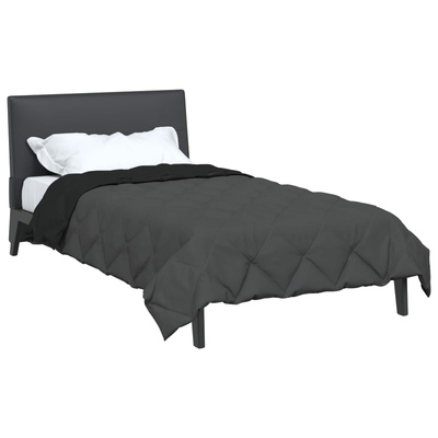 Letni Kołdra Czarny i antracyt 220 x 135 cm Mikrofibra