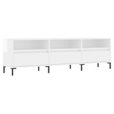 vidaXL Szafka pod TV, wysoki połysk, biała, 150x30x44,5 cm