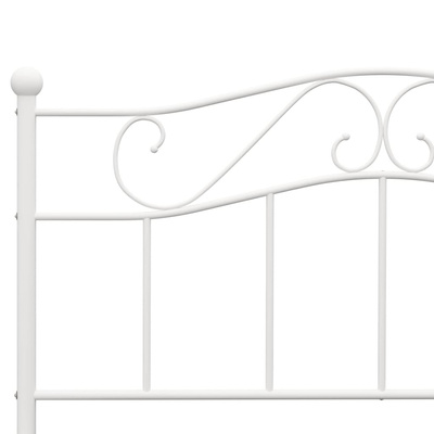 Rama łóżka, biała, metalowa, 140 x 200 cm