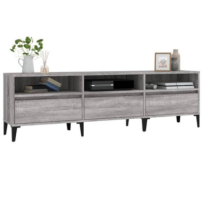 vidaXL Szafka pod TV, szary dąb sonoma, 150x30x44,5 cm wariant 8