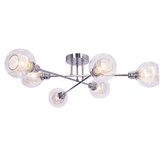 Lampa sufitowa chromowa szklany klosz z koszyczkiem 6x40W Dixi Candellux 36-61362