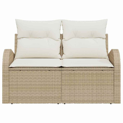 Sofa Ogrodowa z poduszką Beżowy 124 x 62 x 69 cm polirattan
