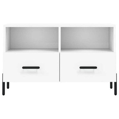 vidaXL Szafka pod TV, biała, 80x36x50 cm, materiał drewnopochodny