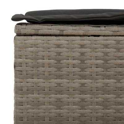 3-częściowa sofa do ogrodu, z poduszkami, szara, polirattanowa