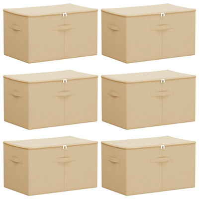 Skrzynia do przechowywania 6 pcs kremowy 55 x 35 x 32 cm