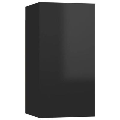 vidaXL Szafki telewizyjne 2 szt., wysoki połysk, czarne, 30,5x30x60 cm