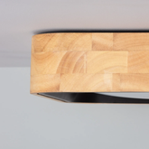 Plafon LED Abruzzo Mazza 16W Kwadratowy Naturalne Drewno 3 Barwy Świecenia CCT