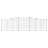 Kosze gabionowe, 7 szt, 400x50x100/120 cm, galwanizowane żelazo