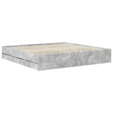 Ramka łóżka Betonowy szary 200 x 200 cm Drewno inżynieryjne