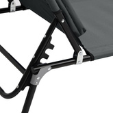 vidaXL Składany leżak, szary, tkanina Oxford, malowana proszkowo stal