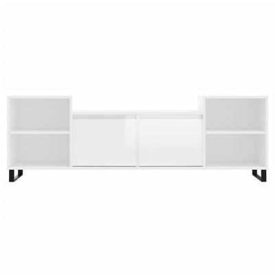 vidaXL Szafka pod TV, wysoki połysk, biała, 160x35x55 cm