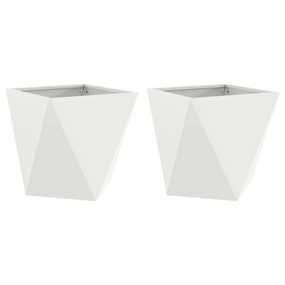 Donica 2 pcs Biały 40 x 40 x 40 cm Stal