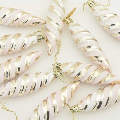 Świąteczna kula w spiralnym kształcie 40 pcs szampański