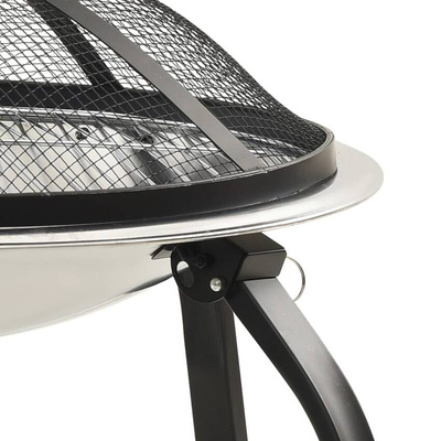 vidaXL Palenisko i grill 2-w-1, z pogrzebaczem, 56x56x49 cm, stal