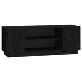 vidaXL Szafka pod TV, czarna, 110x35x40,5 cm, lite drewno sosnowe