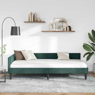 Rama łóżka narożnego Ciemna zieleń 80 x 200 cm Aksamit