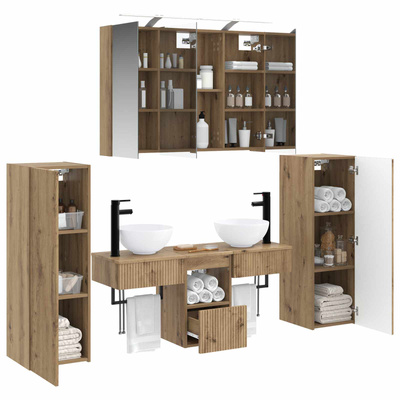 Zestaw mebli łazienkowych 6 szt. Dąb artisan