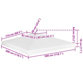 2-poziomowe zadaszenie altany, 310 g/m² 3x3 m, białe