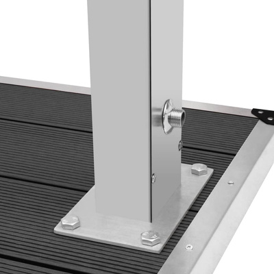 Prysznic ogrodowy z podstawą, WPC, stal nierdzewna