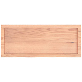 Półka, brązowa, 100x40x(2-6) cm, lakierowane lite drewno dębowe