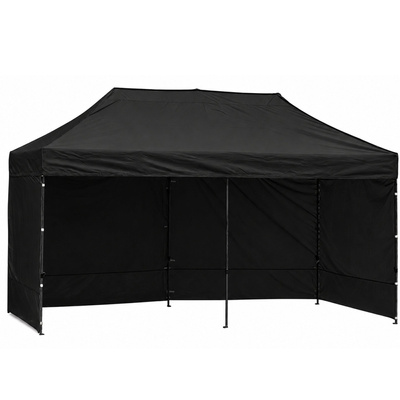 Namiot Ekspresowy Ogrodowy Cateringowy Pawilon Handlowy Czarny 3x6 M