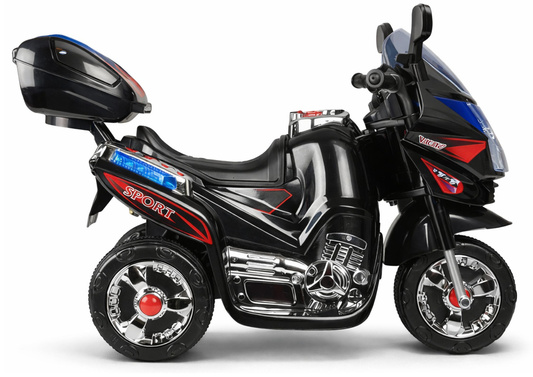 Motor Na Akumulator HC8051 Dla Dzieci Czarny Ścigacz Światła Led Dźwięki