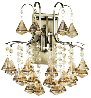 Lampa ścienna kinkiet kryształowy MONTE CARLO 1x60W E27 złoty