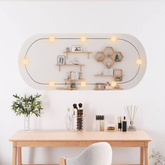 vidaXL Lustro ścienne z LED, 45x100 cm, szklane, owalne