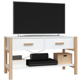 vidaXL Szafka pod TV, biała, 82x38x45 cm, materiał drewnopochodny
