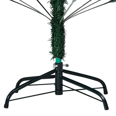 vidaXL Sztuczna choinka z lampkami i bombkami, zielona, 210 cm, PVC model standard