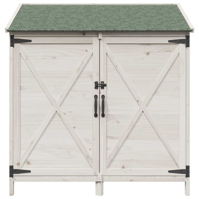 Shed ogrodowy Biały 106 x 56 x 113,5 cm Drewno Świerkowe