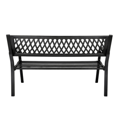 Ławka Ogrodowa Parkowa Taras Ogród Metalowa Oparcie Czarna 120 cm