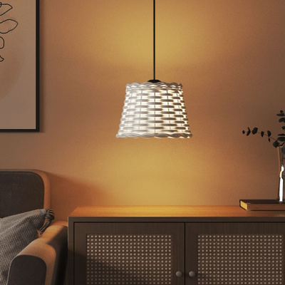 vidaXL Klosz do lampy wiszącej, biały, Ø20x15 cm, wiklina