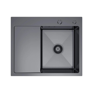 Zlewozmywak stalowy KATIA grafit prawa