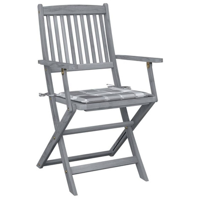 vidaXL Składane krzesła ogrodowe z poduszkami, 2 szt., drewno akacjowe