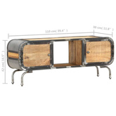 vidaXL Szafka pod TV, 110x30x42 cm, lite drewno mango