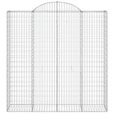Kosze gabionowe, 4 szt, 200x50x200/220 cm, galwanizowane żelazo