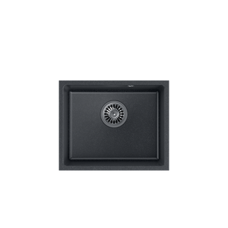 Quadron | ALEC 40 | kuchenny zlewozmywak granitowy CZARNY kropkowany | wymiary: 46 x 37,5 x 20,5 cm | 1-komorowy podwieszany | podbudowa szafki: od 50 cm