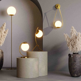 Kinkiet Złoty Kula Mleczna E14 50cm Abruzzo Alice