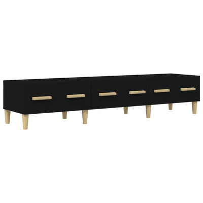 vidaXL Szafka pod TV, czarna, 150x34,5x30 cm, materiał drewnopochodny
