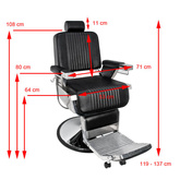 Gabbiano fotel barberski Royal czarny  112371