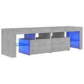 vidaXL Szafka pod TV z oświetleniem LED, szarość betonu 140x36,5x40 cm