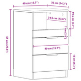 Szafki nocne 2 szt. Szary Sonoma Medium Engineered Wood