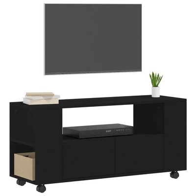 vidaXL Szafka pod TV, czarna, 102x34,5x43 cm, materiał drewnopochodny