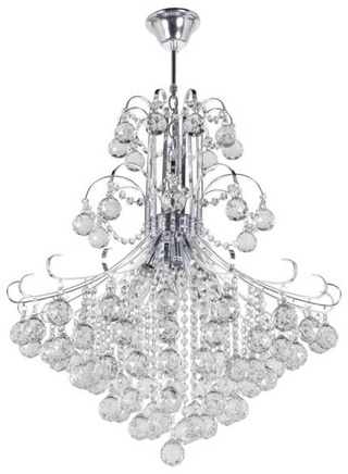 Żyrandol kryształowy lampa wisząca  BARCELONA 6 X 40W E14 srebrny